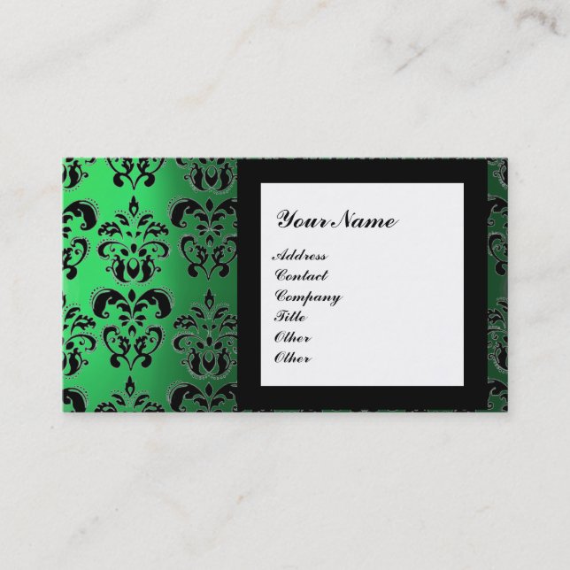 Carte De Visite DAMASK GEM STONE MONOGRAM,2 topaz, violet (Devant)