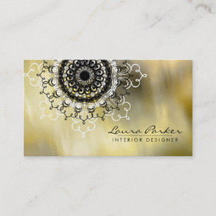 Carte De Visite Damask Mandala Aquarelle Artiste élégant Vintage