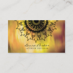 Carte De Visite Damask Mandala Aquarelle Artiste élégant Vintage