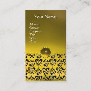 Carte De Visite DAMASK MONOGRAS Jaune