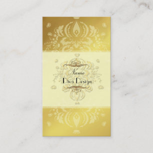 Carte de visite Damask ton sur ton or