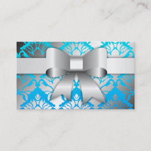 Carte De Visite damassé 311-Bow-licious bleue tropicale