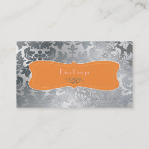Carte De Visite Damassé baroque en acier balayée