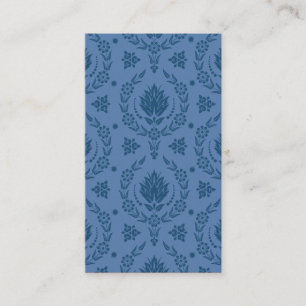 Carte De Visite Damassé de marguerite, bambou aux nuances du bleu