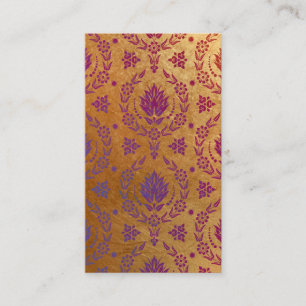 Carte De Visite Damassé de marguerite, métal balayé en or rose