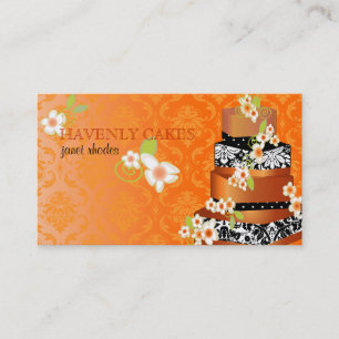 Carte De Visite Damassé de PixDezine+gâteau/pâtisserie brûlés
