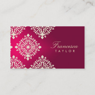 Carte De Visite damassé des roses indien 311-Francesca et du roug