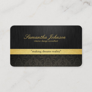Carte De Visite Damassé élégante professionnelle de noir et d'or