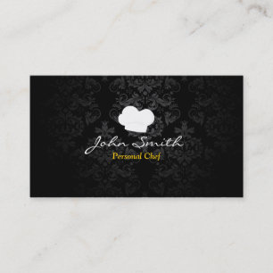 Carte De Visite Damassé foncée élégante de chef personnel