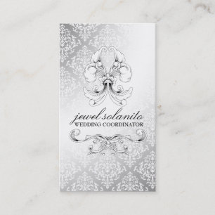 Carte De Visite damassé Luxe de l'élégance 311-Silver