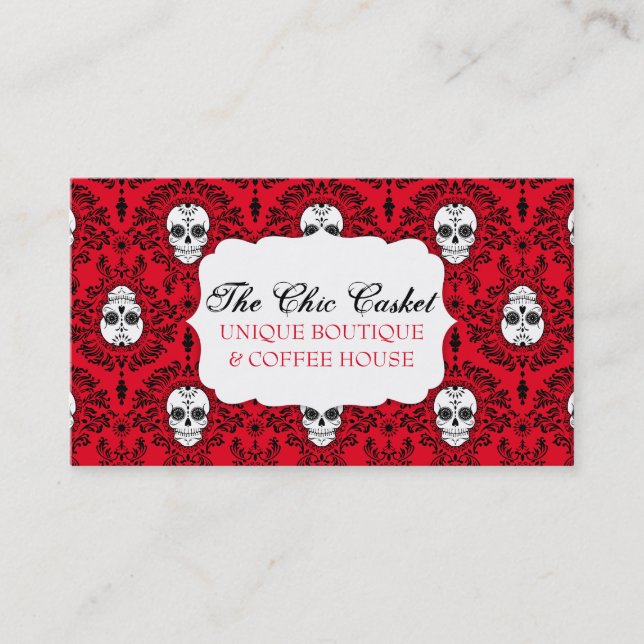Carte De Visite Damassé morte - coutume chic Bizcards de crânes de (Devant)