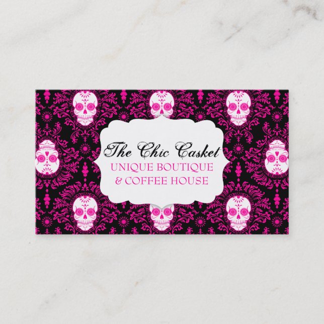 Carte De Visite Damassé morte - coutume chic Bizcards de crânes de (Devant)