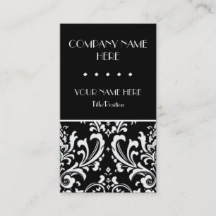Carte De Visite Damassé noire et blanche