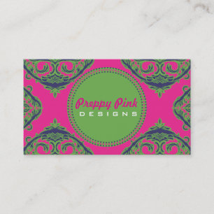 Carte De Visite Damassé rose de très bon goût
