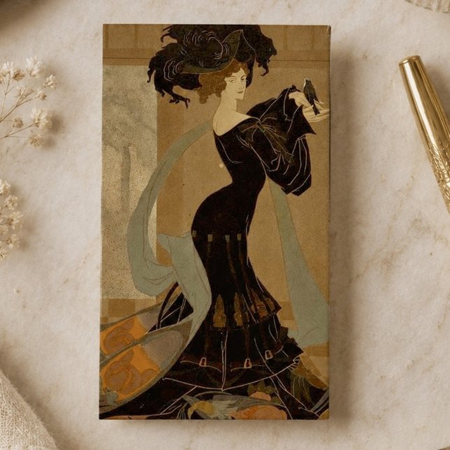 Carte De Visite Dame élégante Art Nouveau  (Créateur téléchargé)