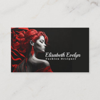 Carte De Visite Dame élégante en rouge