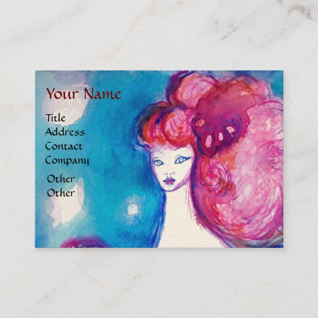 Carte De Visite DAME EN ROUGE, Beauté, Salon, Spa, Artiste de maqu (Devant)