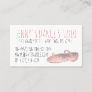 Carte De Visite Dance Studio Professeur Rose Ballet Chaussure Ball