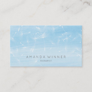 Carte De Visite Dandelion Confetti Blue Watercolor Therapy
