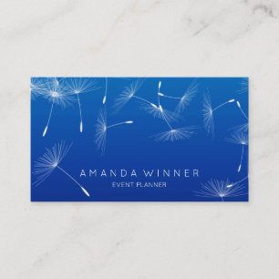 Carte De Visite Dandelion Confetti Cobalt Blue Glam Ombre Event