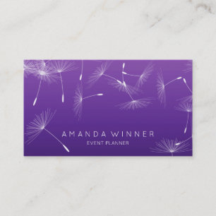 Carte De Visite Dandelion Confetti Purple Lavanda Glam Ombre Événe