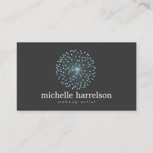 Carte De Visite DANDELION STARBURST LOGO en BLEU sur gris foncé