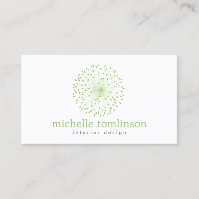 Carte De Visite DANDELION STARBURST LOGO en VERT FRAIS (Devant)