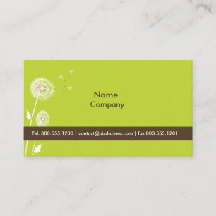 Carte De Visite DANDELIONS/DO-IT-YOURSELF couleur/mousse vert choc