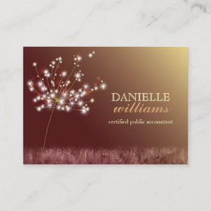 Carte De Visite Dandelions mignons Brown et or