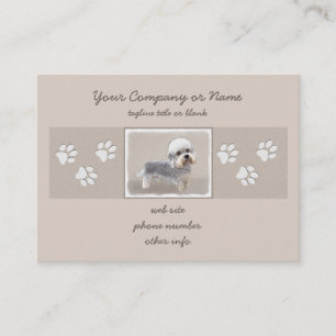 Carte De Visite Dandie Dinmont Terrier Peinture Chien Art original