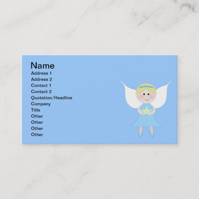 Carte de visite d'ange bleu (Devant)