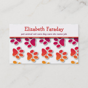 carte de visite d'animaux d'animaux familiers