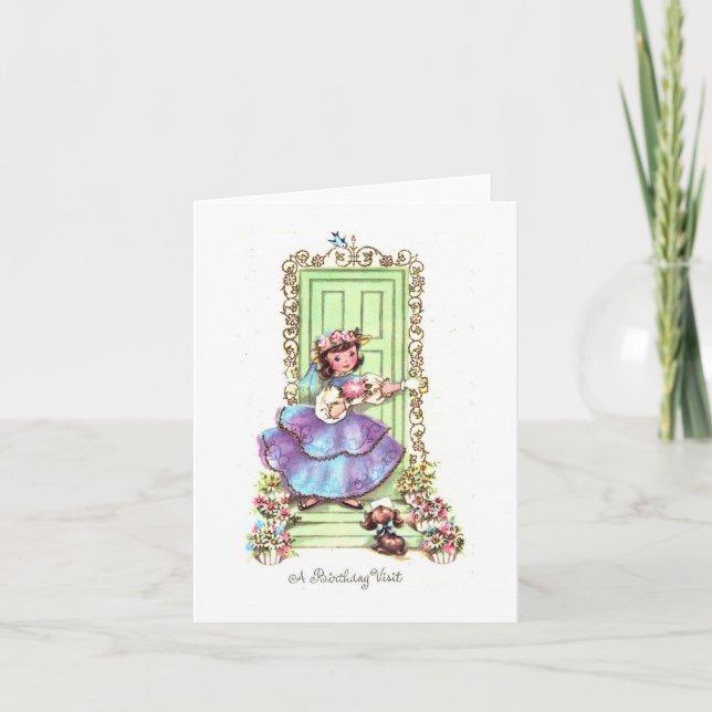 Carte de visite d'anniversaire vintage (Devant)