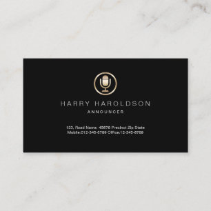 Carte de visite d'annonce d'icône de microphone d'