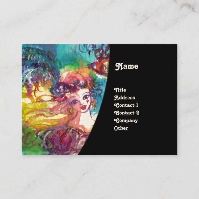 Carte De Visite DANSE CARNAVALE / Bal mascarade vénitienne, Noir (Devant)