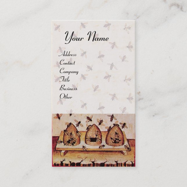 CARTE DE VISITE DANSE DES HONEY BEES AVEC QUATRE ÉLÉMENTS (Devant)