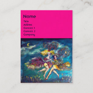 Carte De Visite DANSE ET MUSIQUE DANS LE MONOGRAM DE NUIT, bleu