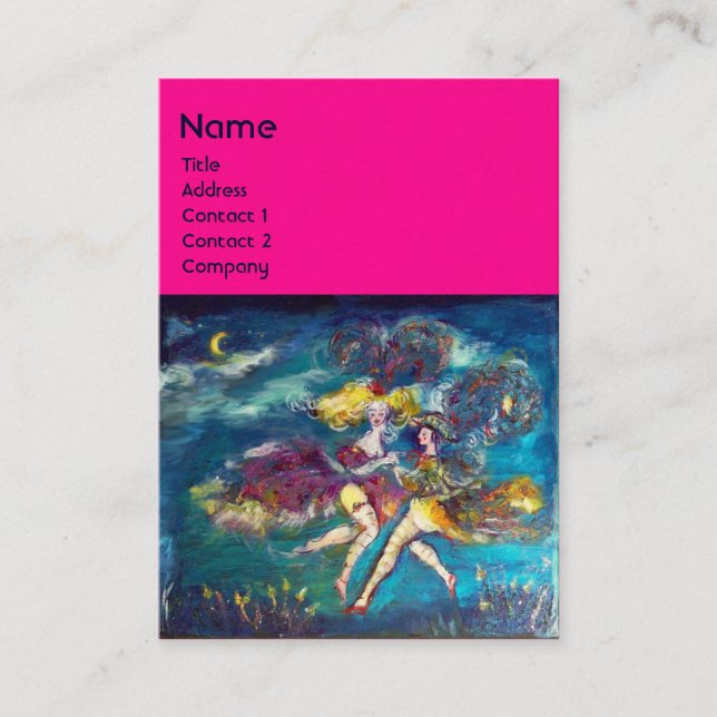 Carte De Visite DANSE ET MUSIQUE DANS LE MONOGRAM DE NUIT, bleu (Devant)