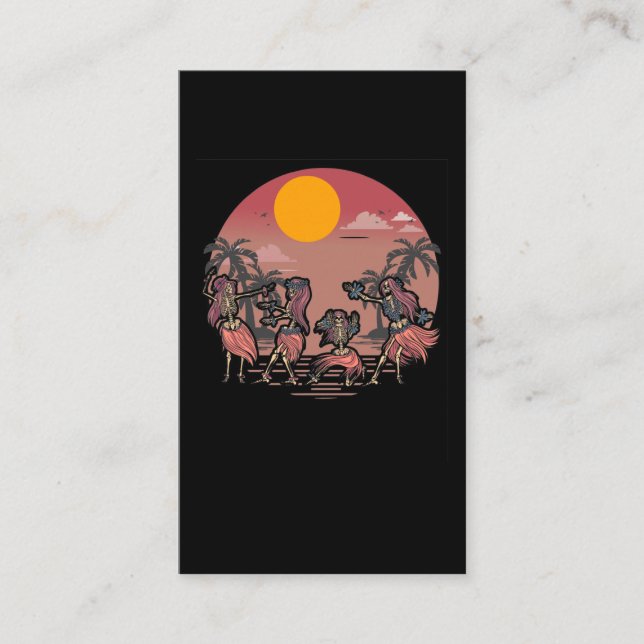 Carte De Visite Danser Skeleton Aloha Femmes Hawaii (Devant)