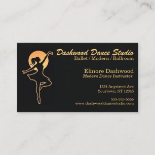 Carte De Visite Danseuse avec instructrice de studio de danse Gold