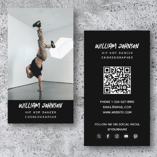 Carte De Visite Danseuse Hip hop Photo moderne Médias sociaux QR C