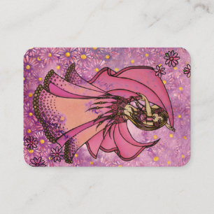 Carte De Visite Danseuse Ventre Rose