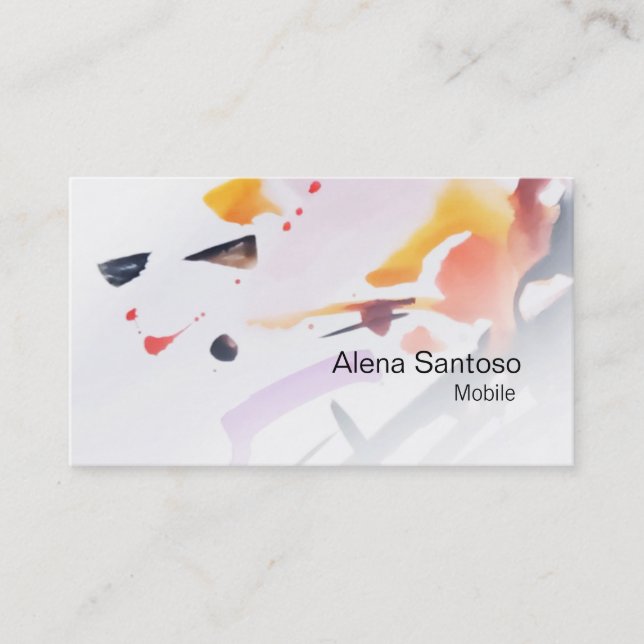 Carte de visite d'aquarelle Abstrait (Devant)
