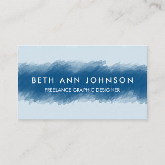 Carte de visite d'aquarelle bleu