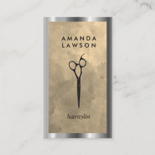 Carte de visite d'aquarelle ciseaux