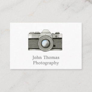 Carte de visite d'aquarelle de caméra reflex vinta