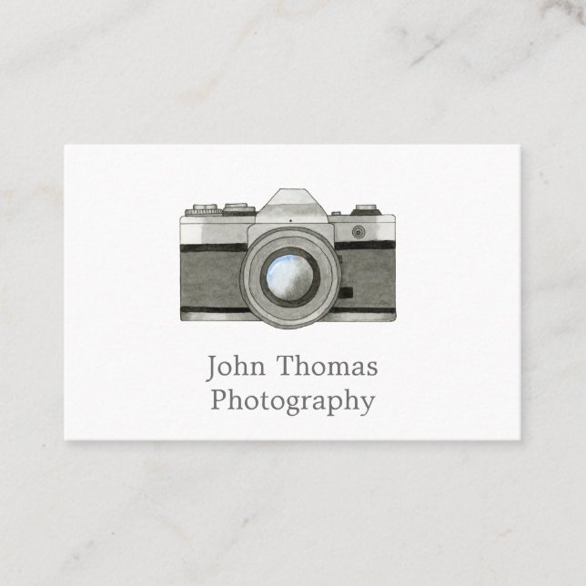 Carte de visite d'aquarelle de caméra reflex vinta (Devant)