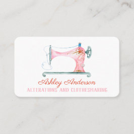 Carte de visite d'aquarelle de la machine à coudre