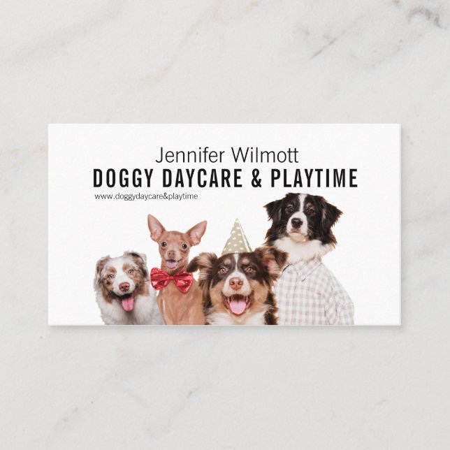 Carte de visite d'aquarelle Doggy Daycare (Devant)
