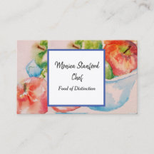 Carte de visite d'aquarelle du chef de fruits de p